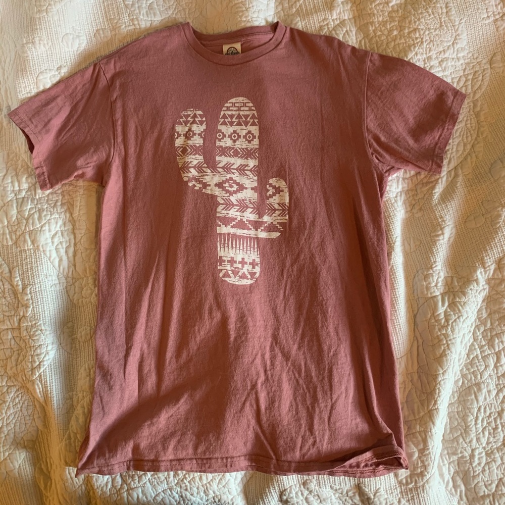 Boutique graphic tee with Aztec cactus